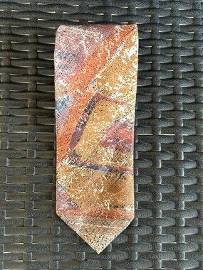 Handmade Italian Silk Abstract Artisan Luxury Collector Dress Tie